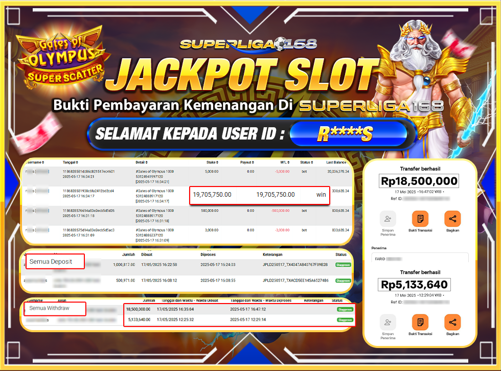 SUPERLIGA168 JACKPOT GATES OF OLYMPUS SUPER SCATTER Rp.19,133,640